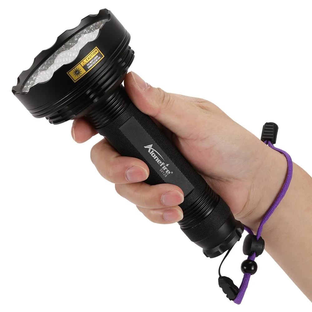128LED 395nm UV Flashlight High Power Ultraviolet Torch Money Ore Pet Stains Invisible ink Scorpion Marker Fluorescent light