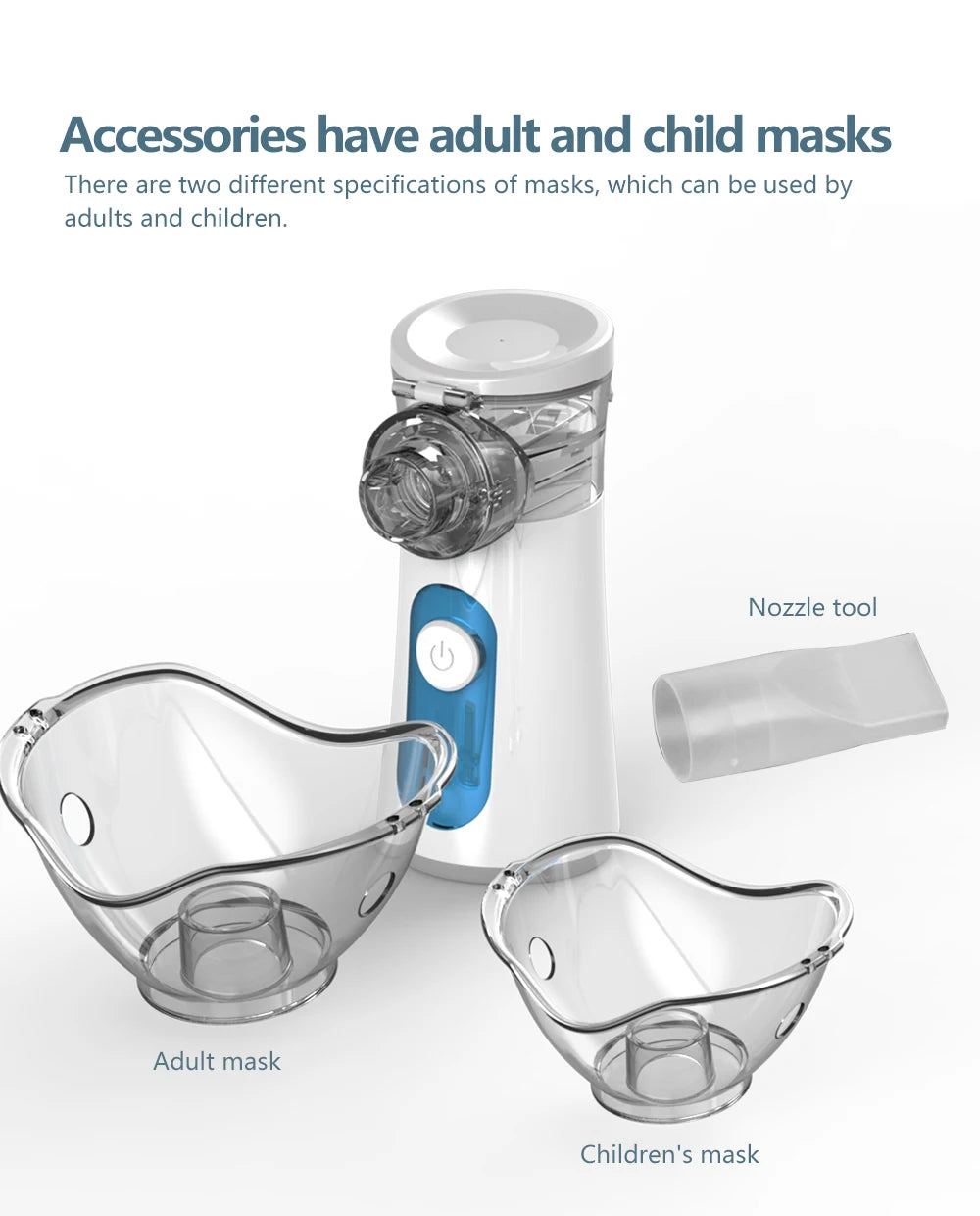 KIUZOU Rechargeable Silent Mesh Nebulizer Handheld Asthma Inhaler Atomizer Children Health Care Portable Nebulizer Humidifier
