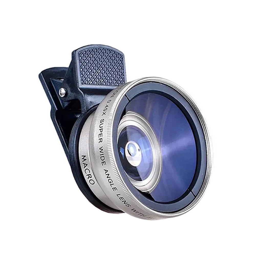 2-in-1 Clip-on Fish Eye & Macro Mobile Phone Lens – 15X Macro & 0.45X Super Wide Angle