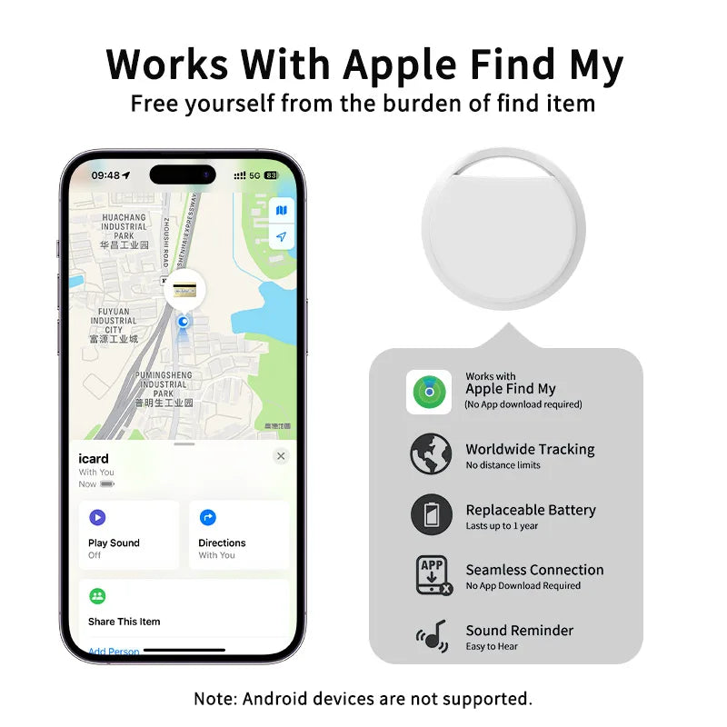 Bluetooth Tracker Tag Smart Search Airtag Work with iOS Find My Tracking Device Anti-lost Global Positioning Itme Finder Locator