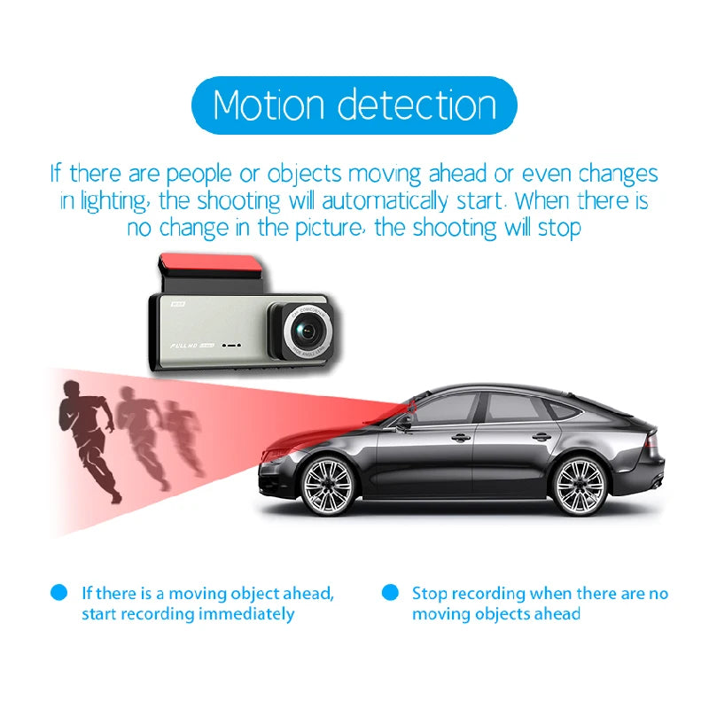 Dash Camera For Cars HD 1080P Video Recorder 3 Channels Front Inside Rear View Camera Night Vision Loop Recording Black Box