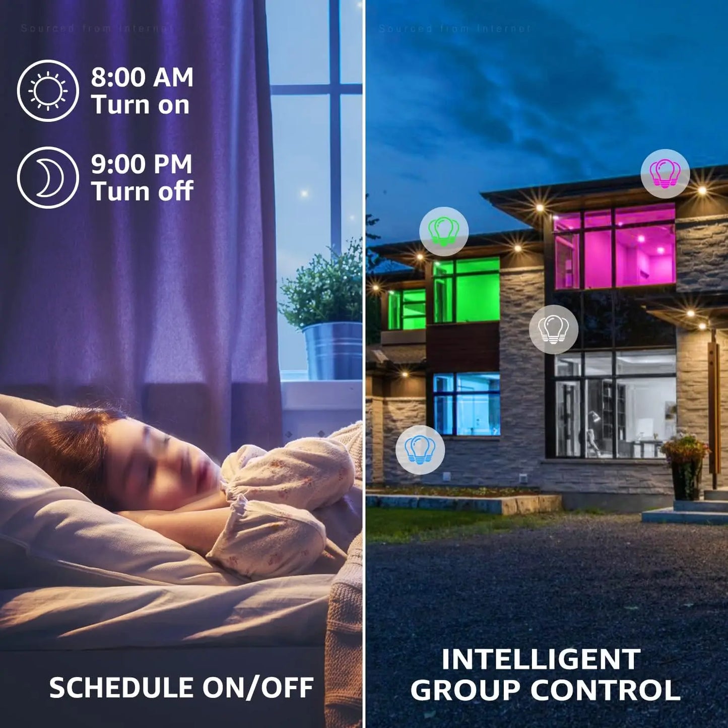 Smart WiFi LED Bulb (A19, RGBCW, Alexa & Google Home Compatible)