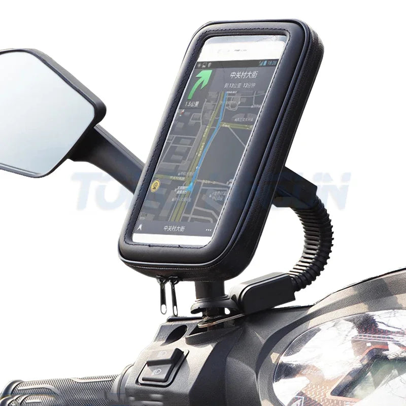Bicycle Motorcycle Phone Holder Waterproof Bike Phone Case Bag for iPhone Samsung 6.3" Mobile PhoneStand Support Scooter Cover