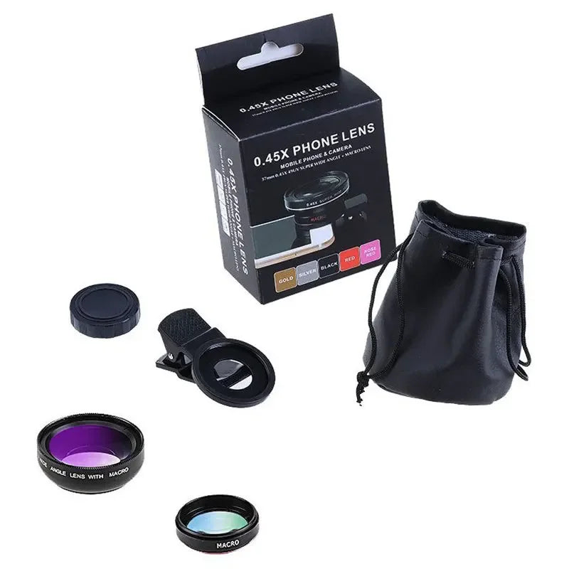 2-in-1 Clip-on Fish Eye & Macro Mobile Phone Lens – 15X Macro & 0.45X Super Wide Angle