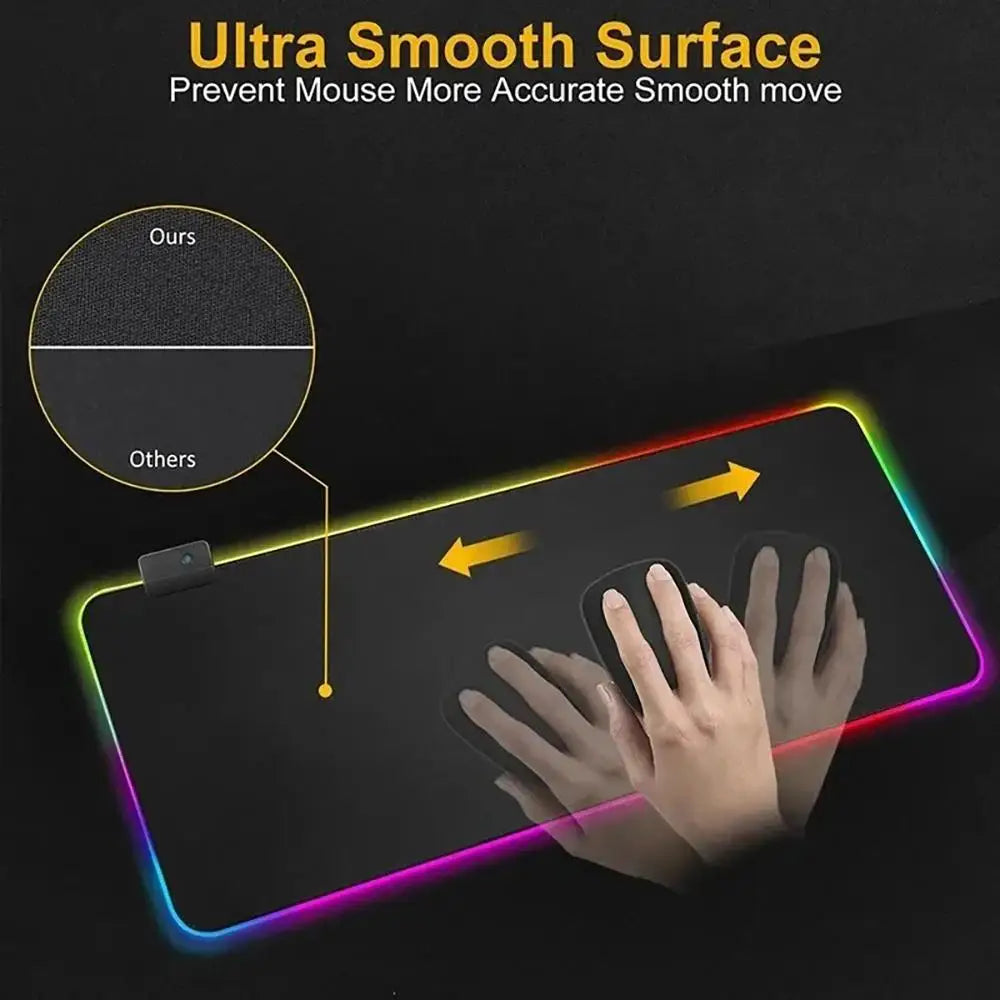Glowing Hexagonal Mouse Pad XXL RGB Gaming Mouse Pad Gamer Accessory Large LED Light Mousepads PC Computer Desk Mat with Backlit