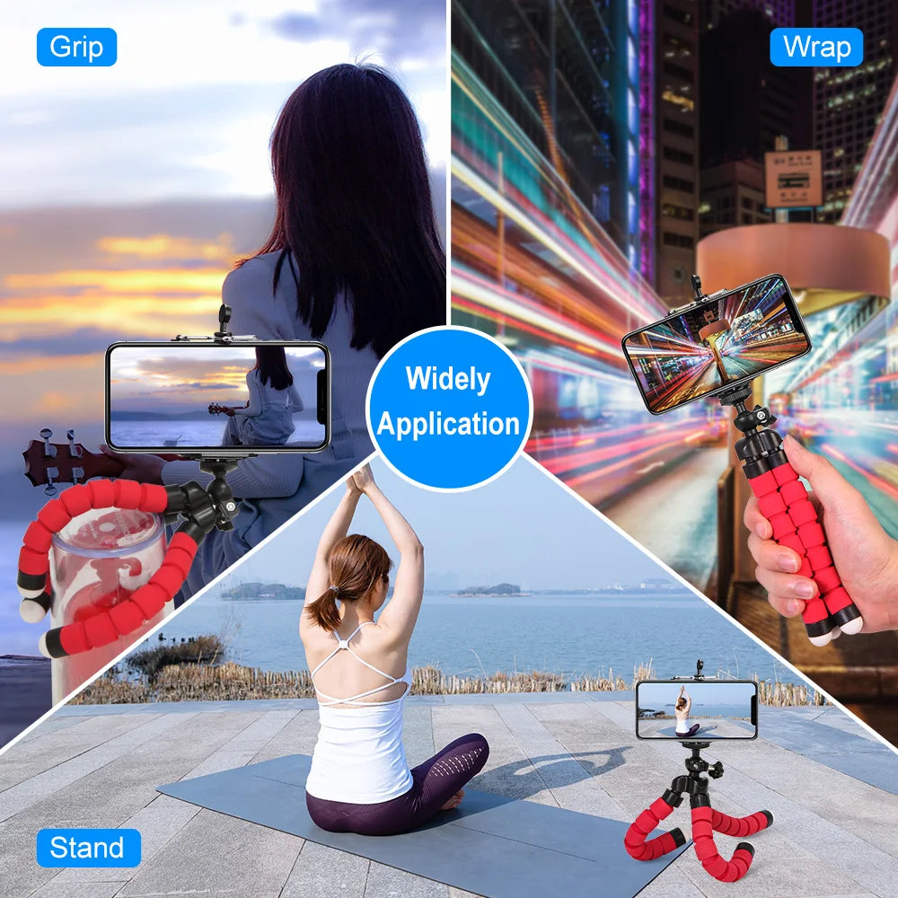 Selens Tripod Flexible Sponge Octopus Mini Phone Holder Clip Stand Optional Bluetooth Remote Controller For IPhone Xiaomi Huawei