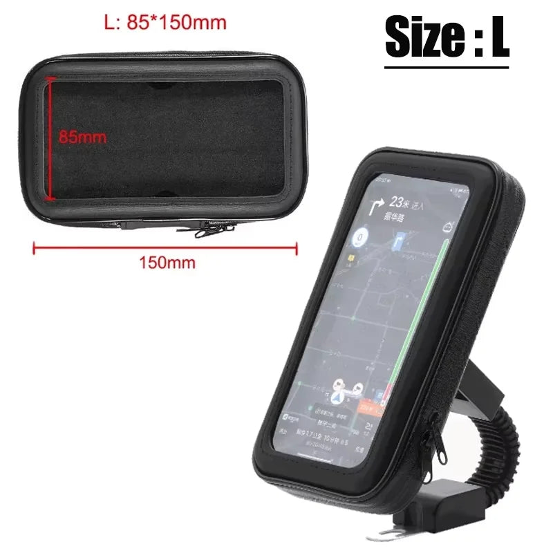 Bicycle Motorcycle Phone Holder Waterproof Bike Phone Case Bag for iPhone Samsung 6.3" Mobile PhoneStand Support Scooter Cover