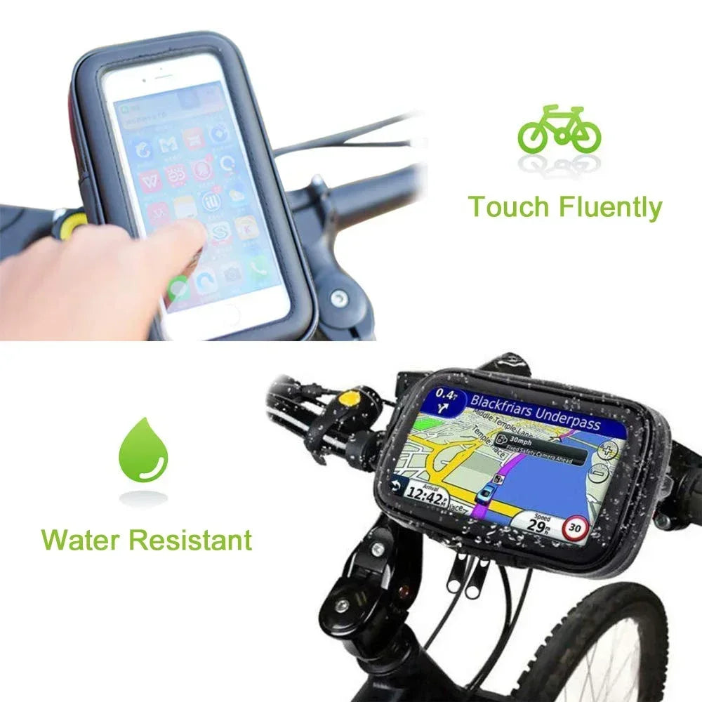 Bicycle Motorcycle Phone Holder Waterproof Bike Phone Case Bag for iPhone Samsung 6.3" Mobile PhoneStand Support Scooter Cover