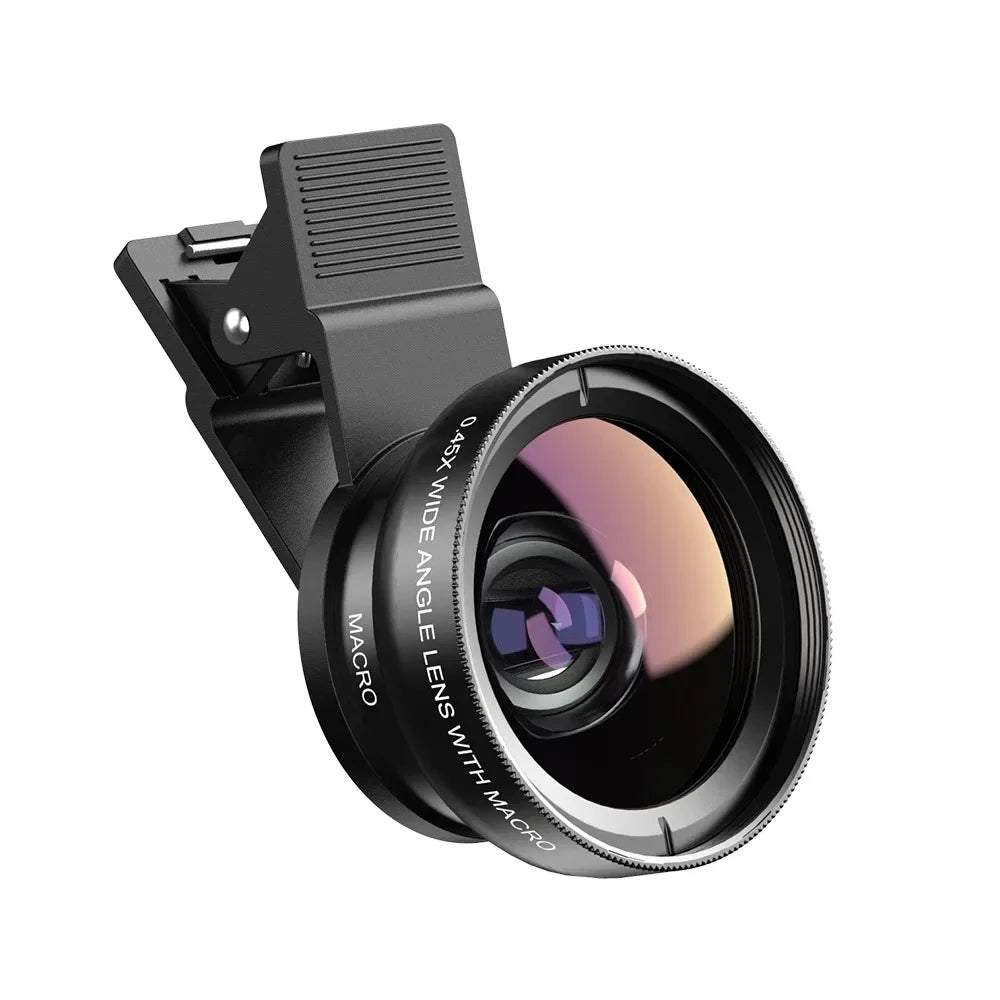 2-in-1 Clip-on Fish Eye & Macro Mobile Phone Lens – 15X Macro & 0.45X Super Wide Angle