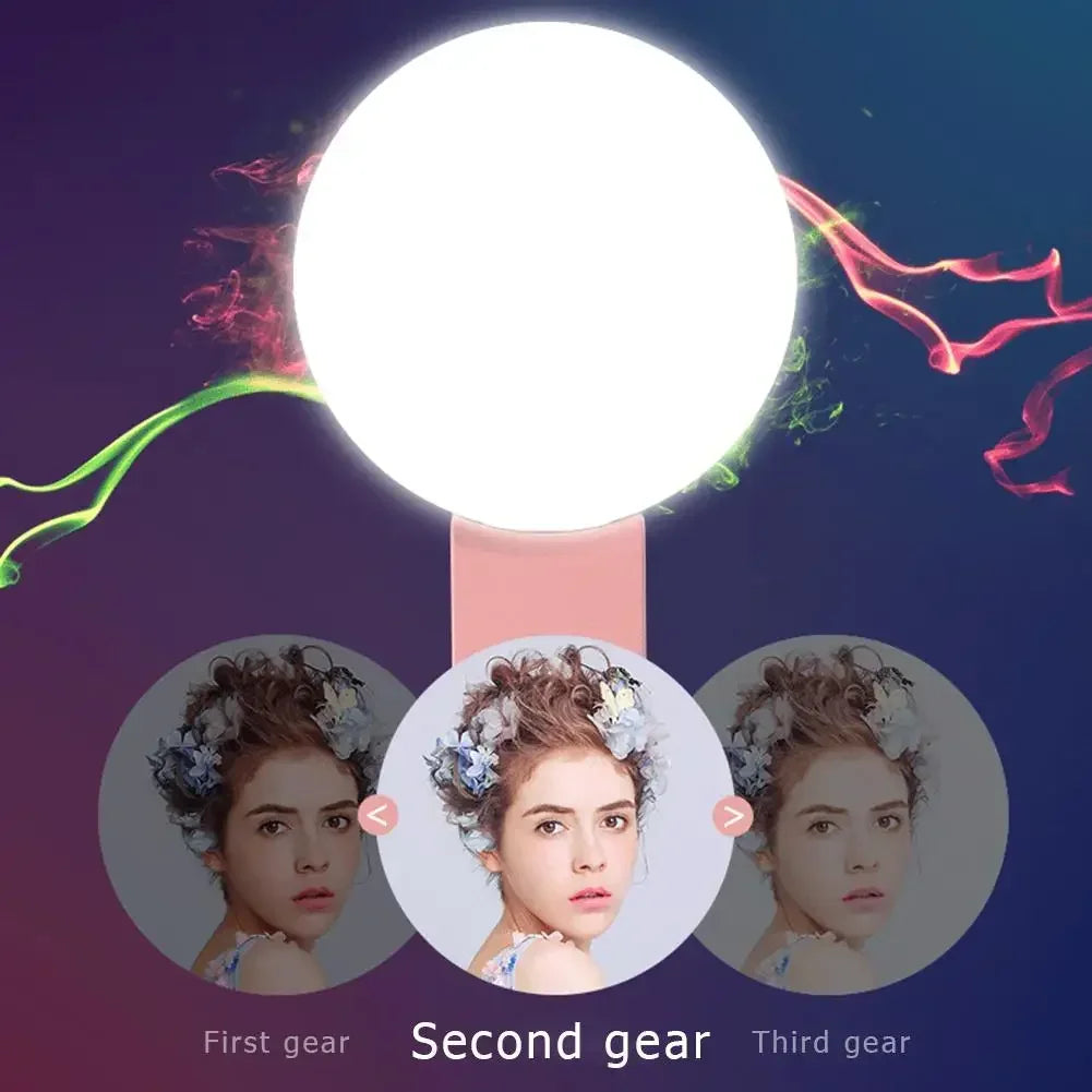 Mobile Phone LED Selfie Ring Light – Portable Mini Fill Light with 3-Level Dimming for Perfect Photos & Videos