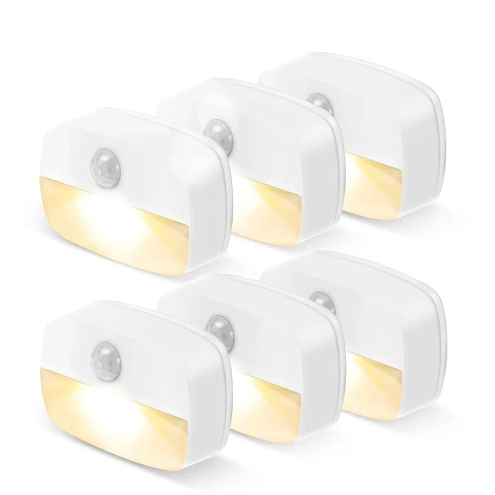 Motion Sensor Light Indoor LED Night Light Stick on Nightlight Battery Operated Lights for Hallway Stair Closet Bedroom Bathroom
