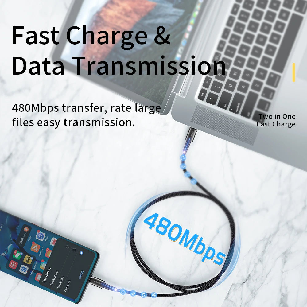 Essager USB C To USB C Cable PD100W 60W Fast Charge Mobile Cell Phone Charging Cord Wire For Xiaomi Samsung Huawei Macbook iPad
