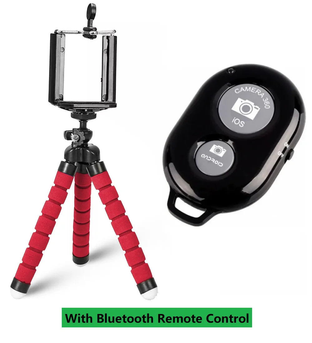 Selens Tripod Flexible Sponge Octopus Mini Phone Holder Clip Stand Optional Bluetooth Remote Controller For IPhone Xiaomi Huawei
