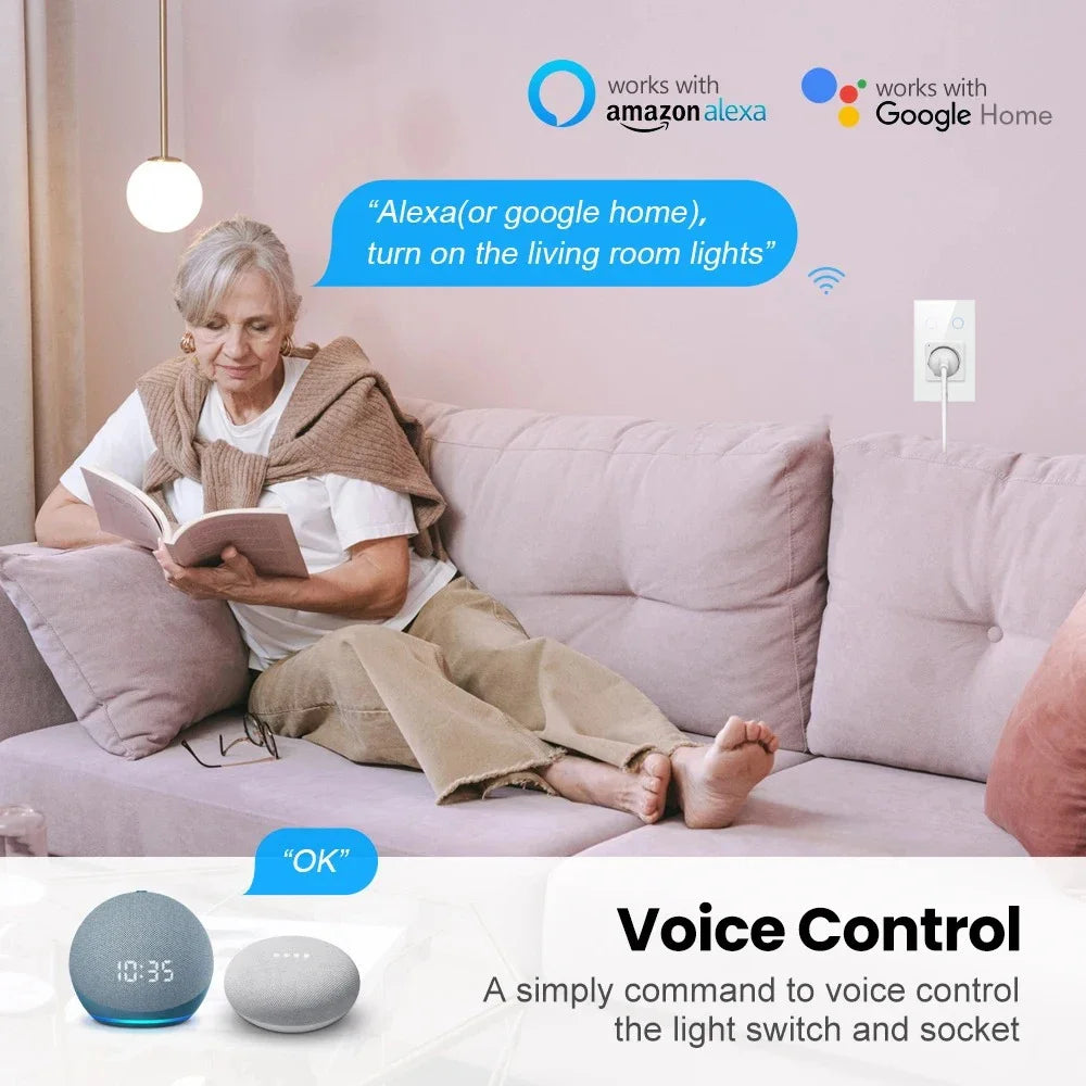 Melery Zigbee Smart Wall Socket AU Electrical Plug Outlet Power Monitoring Touch Sensor Switch Wireless Remote Alexa Google Home