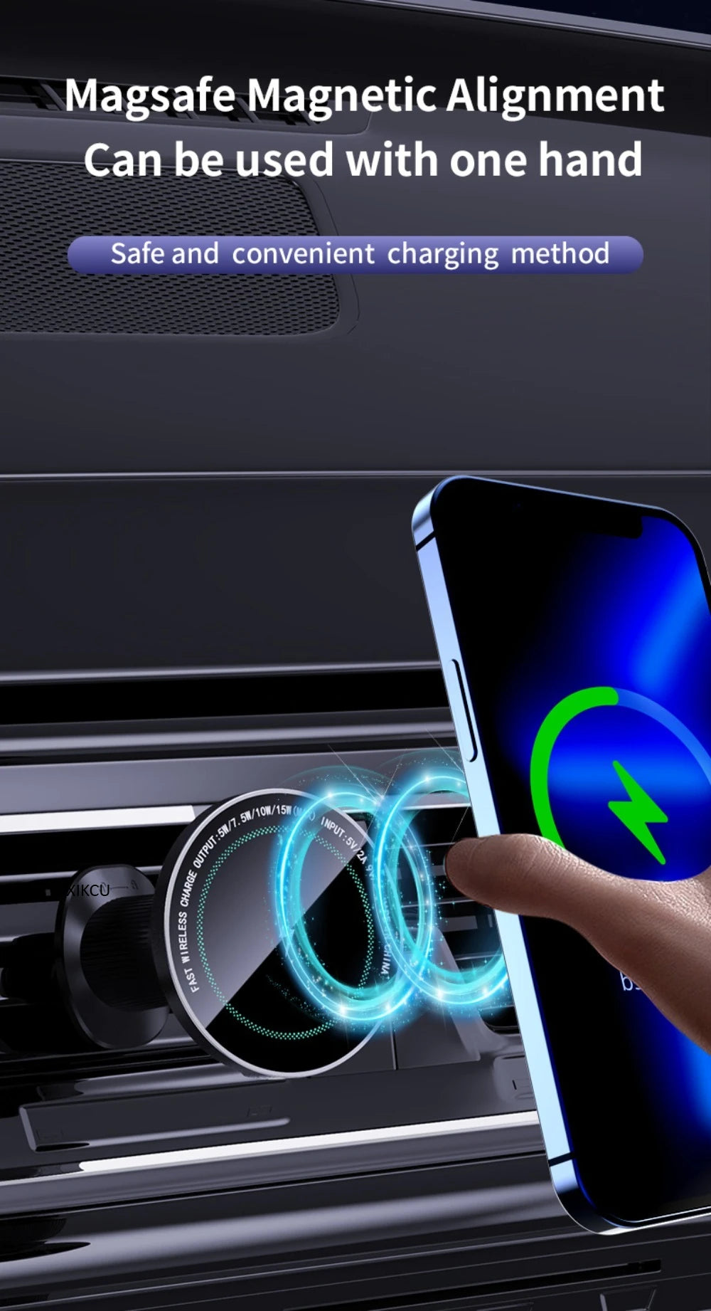 Car Magnetic Wireless Charger GPS Air Vnt Phone Holder Stand For Magsafe iPhone 17 16 15 14 13 12 Pro Max Fast Charging Station