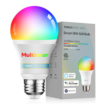 Smart WiFi LED Bulb (A19, RGBCW, Alexa & Google Home Compatible)