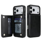 For iPhone 17 Pro Max Air Wallet Case With Card Holder,PU Faux Leather Kickstand Card Slots Case, Double Magnetic Clasp Cover