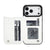 For iPhone 17 Pro Max Air Wallet Case With Card Holder,PU Faux Leather Kickstand Card Slots Case, Double Magnetic Clasp Cover