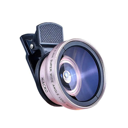 2-in-1 Clip-on Fish Eye & Macro Mobile Phone Lens – 15X Macro & 0.45X Super Wide Angle
