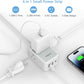 TESSAN Ultra Thin Extension Cord Power Strip with 3 USB 3 AC Adapter Mini Charging Station for Cruise Travel Office School Home