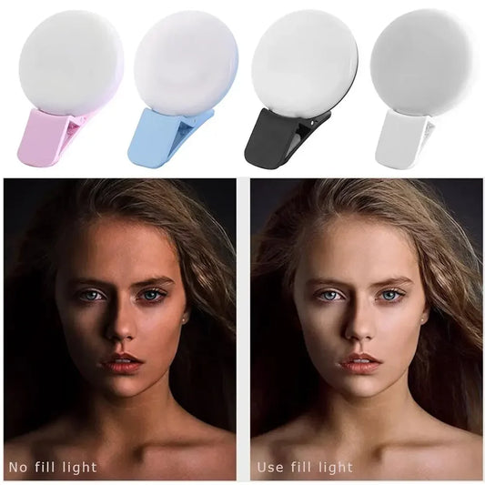 Mobile Phone LED Selfie Ring Light – Portable Mini Fill Light with 3-Level Dimming for Perfect Photos & Videos