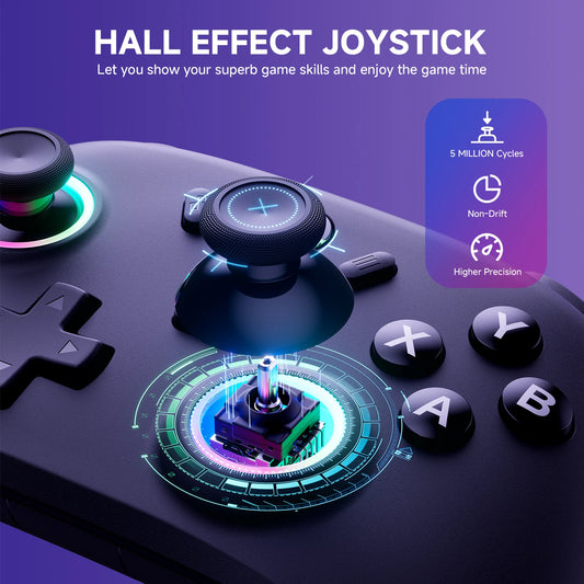 ECHTPower for PC/Switch2 Wireless  Game Controller - Hall Effect Joystick 1000Hz