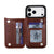 For iPhone 17 Pro Max Air Wallet Case With Card Holder,PU Faux Leather Kickstand Card Slots Case, Double Magnetic Clasp Cover