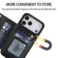 For iPhone 17 Pro Max Air Wallet Case With Card Holder,PU Faux Leather Kickstand Card Slots Case, Double Magnetic Clasp Cover