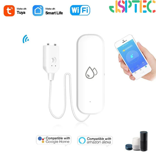 Tuya Smart Flood Leakage Sensor Remote Monitor WiFi Water Overflow Level Detector Water Leak Sensor Security Sound Alarm System