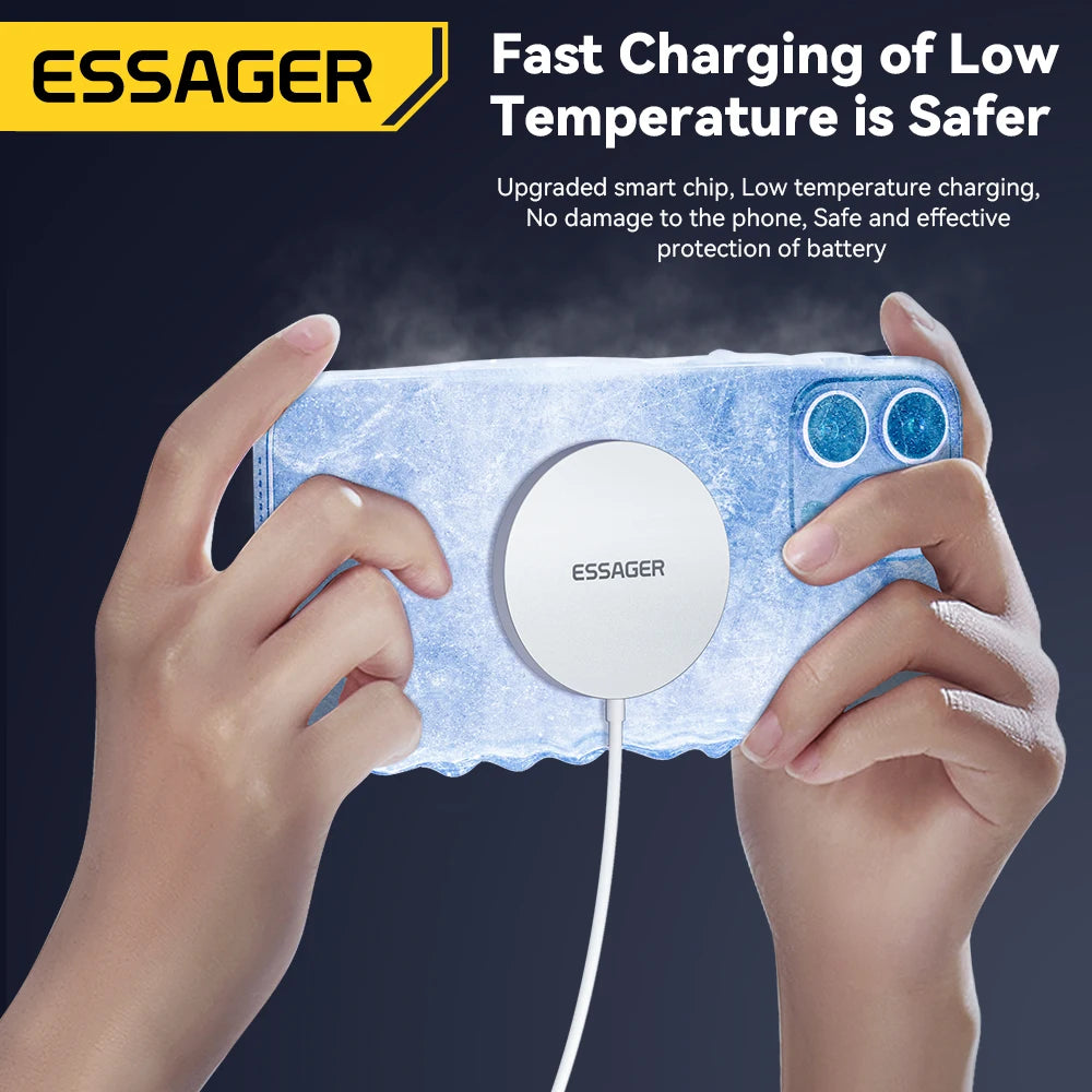 Essager 15W Magnetic Qi Wireless Chargers Fast Charging  for iPhone 14 13 12 Pro Max PD Fast Charging For Xiaomi Pad Adapter