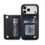 For iPhone 17 Pro Max Air Wallet Case With Card Holder,PU Faux Leather Kickstand Card Slots Case, Double Magnetic Clasp Cover