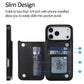 For iPhone 17 Pro Max Air Wallet Case With Card Holder,PU Faux Leather Kickstand Card Slots Case, Double Magnetic Clasp Cover