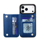 For iPhone 17 Pro Max Air Wallet Case With Card Holder,PU Faux Leather Kickstand Card Slots Case, Double Magnetic Clasp Cover