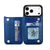 For iPhone 17 Pro Max Air Wallet Case With Card Holder,PU Faux Leather Kickstand Card Slots Case, Double Magnetic Clasp Cover