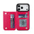 For iPhone 17 Pro Max Air Wallet Case With Card Holder,PU Faux Leather Kickstand Card Slots Case, Double Magnetic Clasp Cover